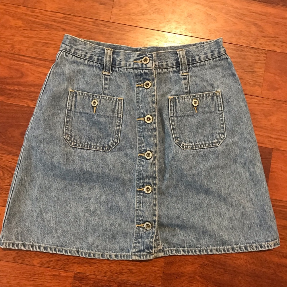 Vintage American Eagle stone wash jean skirt blue
